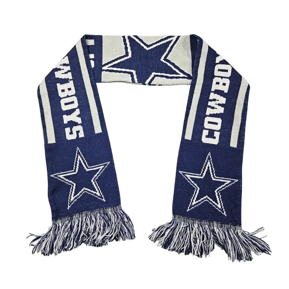 Dallas Cowboys Scarf Blue Knit Star Logo NFL Fan Gear Texas Football Team Spirit